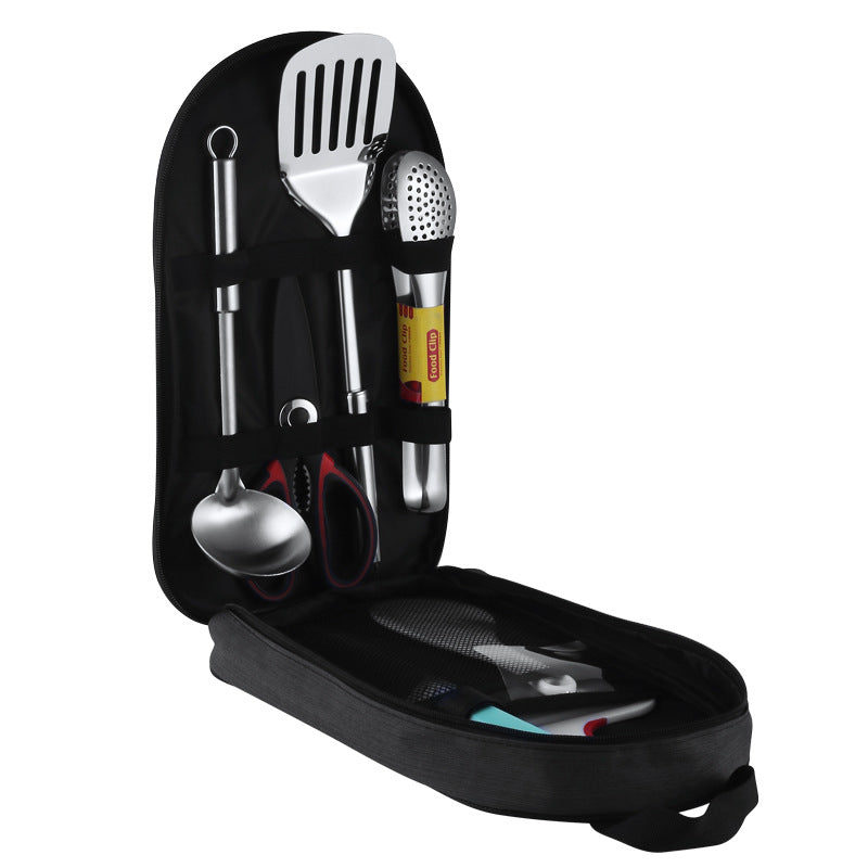"Outdoor BBQ Picnic Storage Bag with Cooking Set"