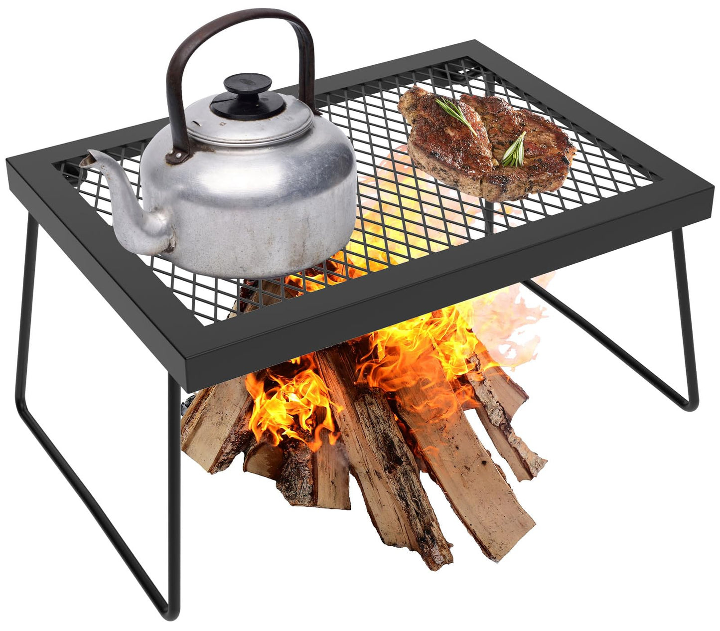 "Heavy Duty Campfire Cooking Grate — Over Fire Pit Grill Rack"