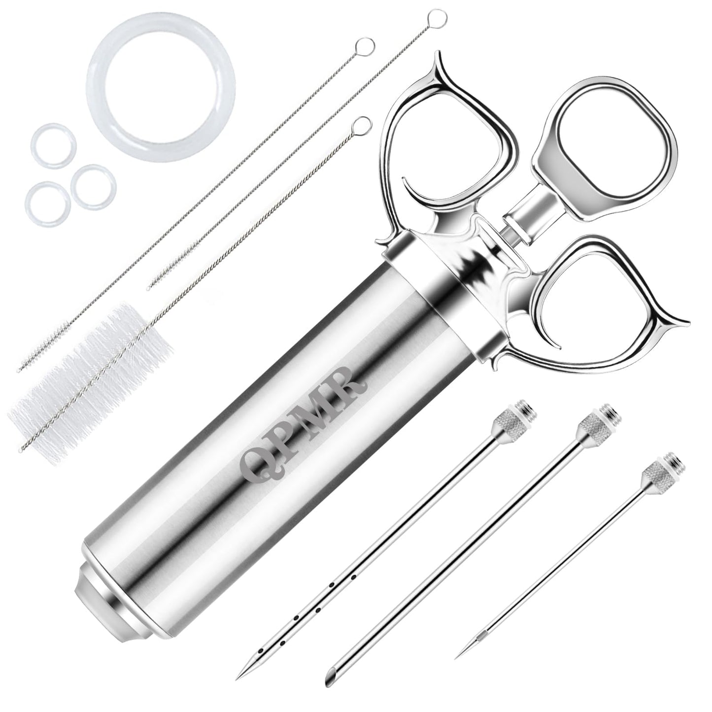 "Professional Meat Injector Syringe Kit — 3 Needles"