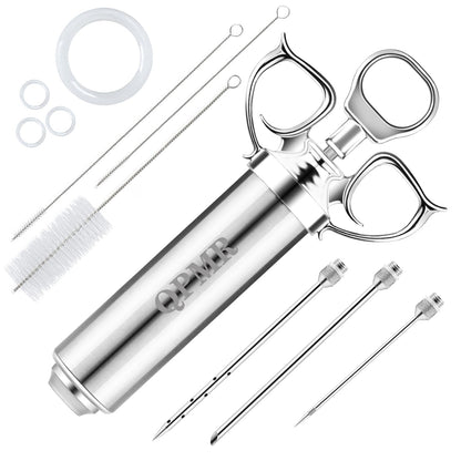 "Professional Meat Injector Syringe Kit — 3 Needles"
